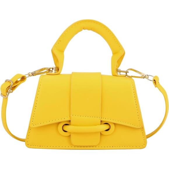 Handbags - Mini Crossbody PU Leather, Shoulder Bag Yellow